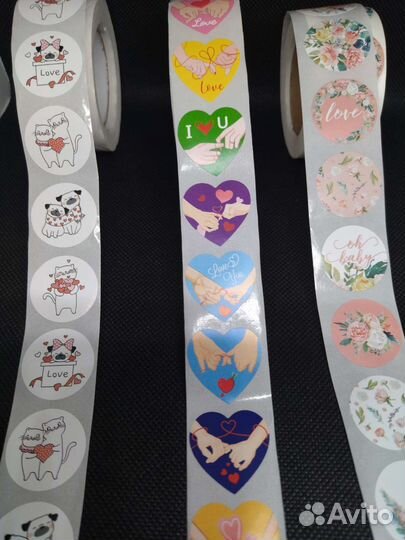 Наклейки стикеры для подарков, цветов