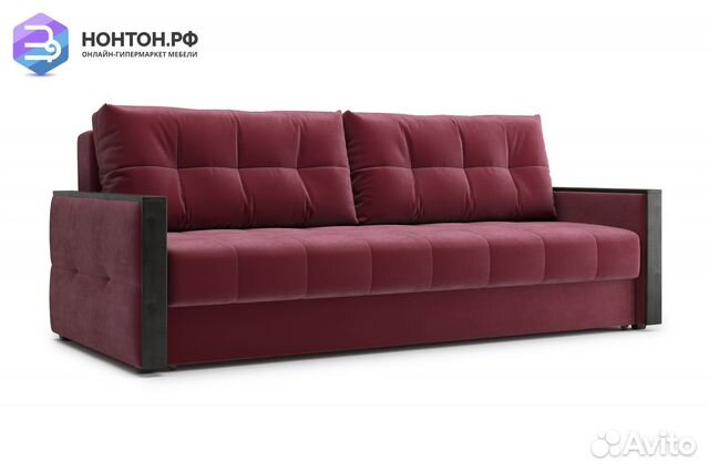 Диван еврокнижка Инсайд 3-х местный бордовый