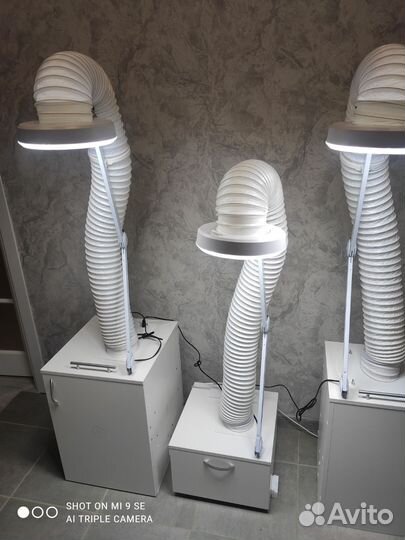 Мини вытяжка для маникбра и педикюра2100м/ч турбо