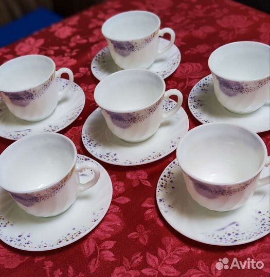 Набор кофейный чайный чашки блюдца