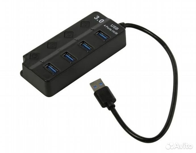 USB-хаб 4 порта sbha-7324-B SmartBuy, USB 3.0, чёр