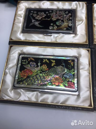 Визитница с перламутром ручной работы