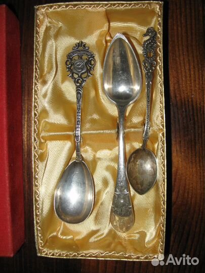 Набор кофейных ложек 3шт серебро Германия 1950-60г