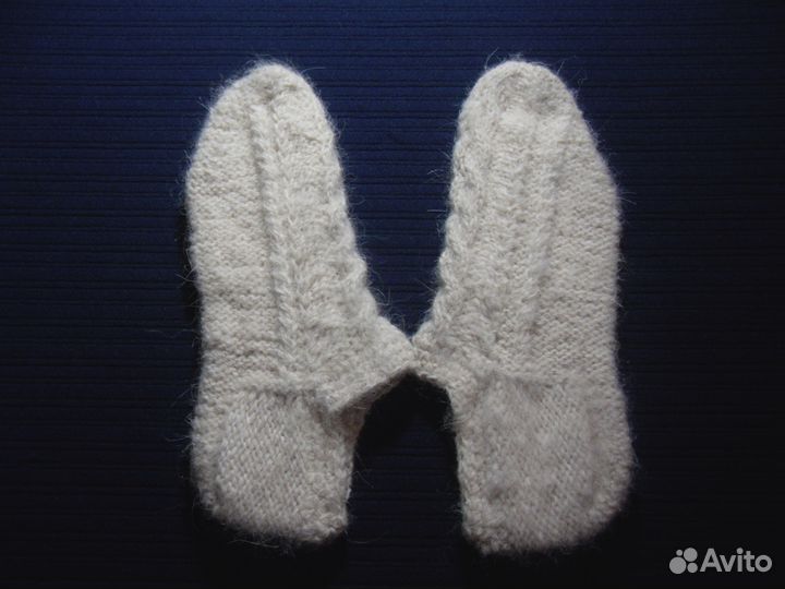 Следки женские из собачьей шерсти Зимний мотив