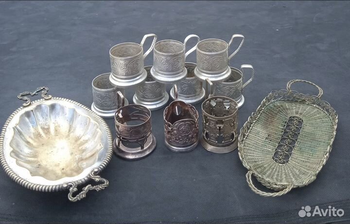 Сухарница Фраже, подстаканники