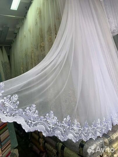 Тюль Грек сетка белая с купоном