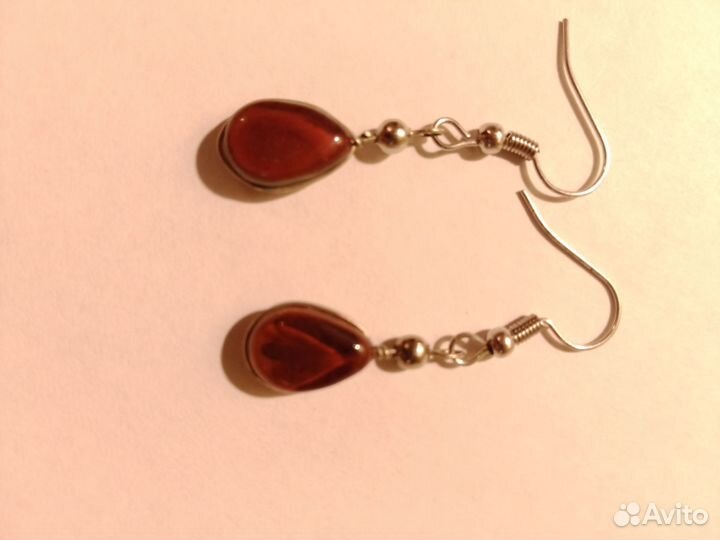 Серьги сердолик