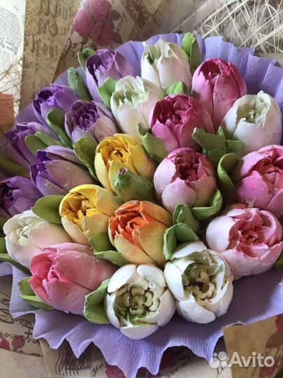 Букет из зефира. Зефирные цветы