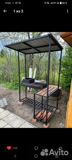 Мангальная зона под крышей