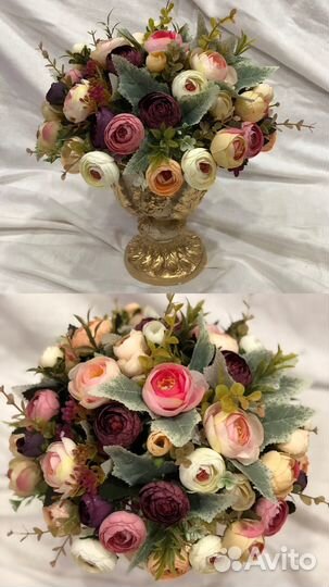 Композиция из искусственных цветы для декора