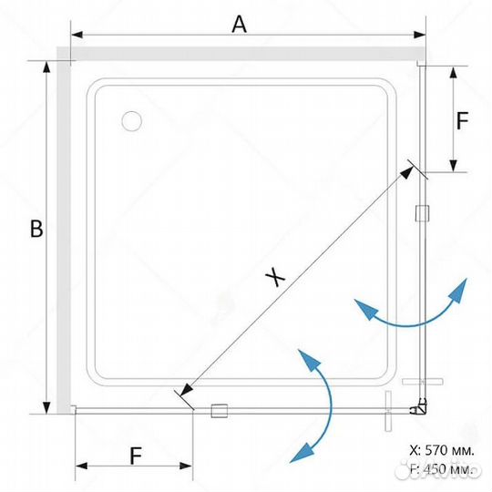 Душ. уголок RGW 90x90 Хром Stilvoll 06323399-11