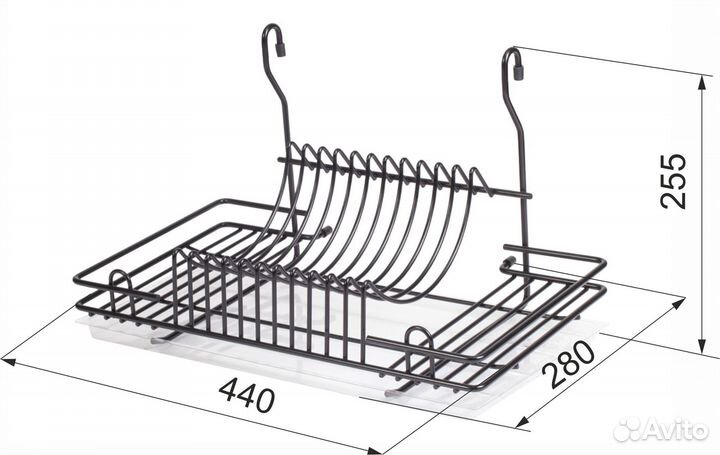 Корзина на рейлинг сушка (CWJ128B) черный