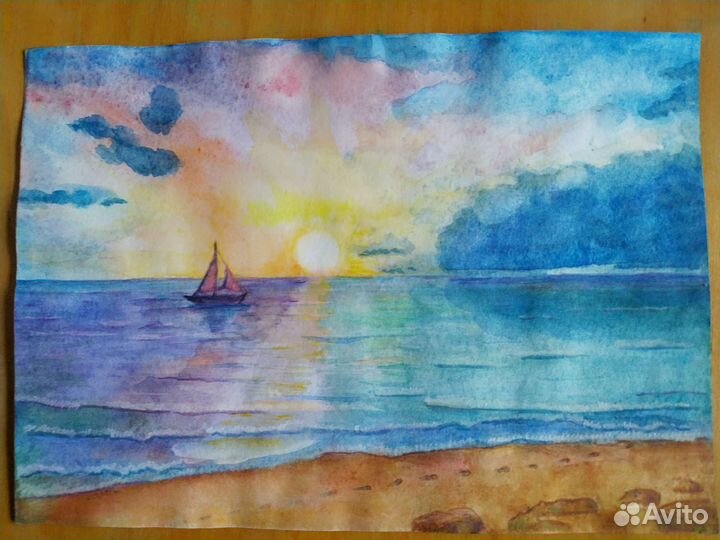 Рисунки акварелью, тушью, углём, восковые мелки