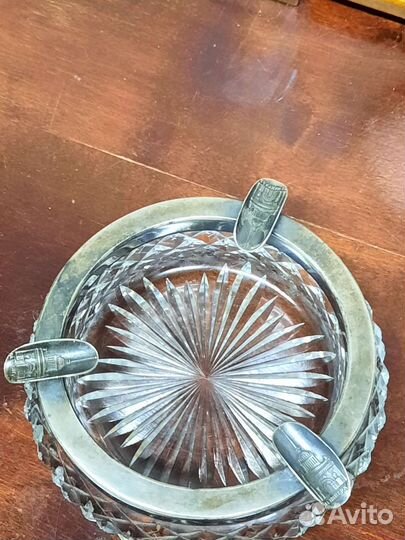 Пепельница ленинград,стекло,мелхиор