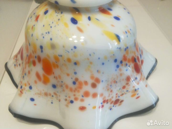 Ваза для фруктов, цветное стекло СССР