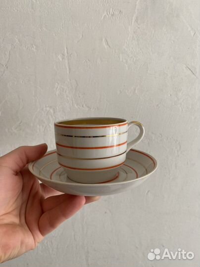 Чайная пара Радиоволны СССР Вербилки фарфор