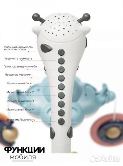Мобиль на кроватку с подсветкой