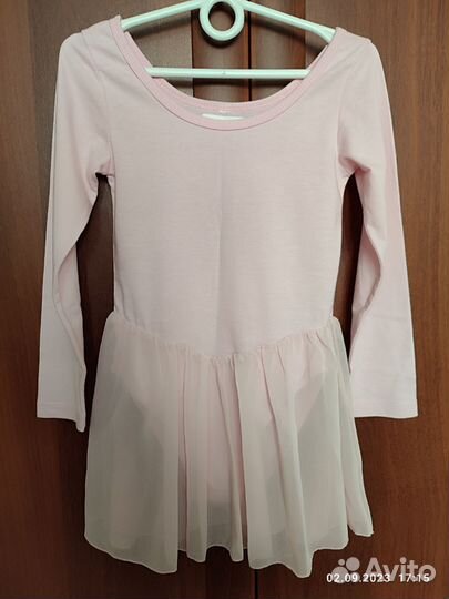 Купальник гимнастический с юбкой для девочки р.116