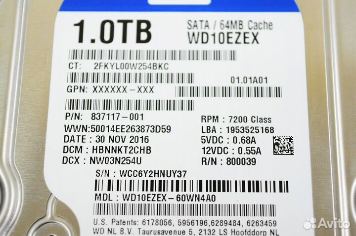 3.5 SATA HDD 1TB Western Digital WD10ezex