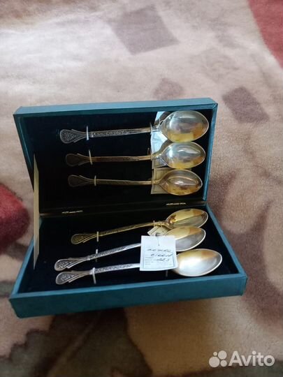 Набор чайные ложки серебряные 6 шт 875 проба