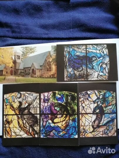 Открытки витражей Шагала и Матисса