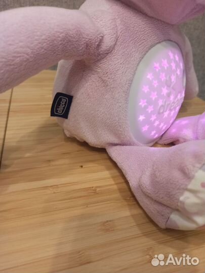 Игрушка-ночник Chicco Мишка, 30 см, розовый