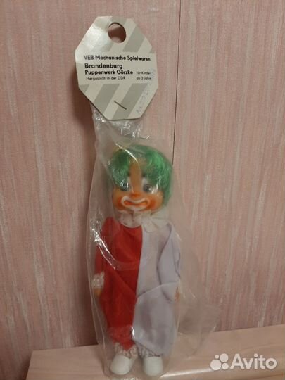 Кукла гдр. Клоун гдр. Новый в упаковке