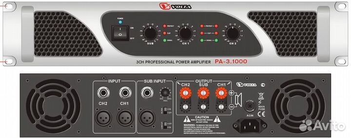 Volta PA-3.1000, Усилитель мощности трёхканальный