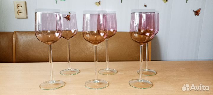 Фужеры / бокалы. Калининские. Цветное стекло.ссср