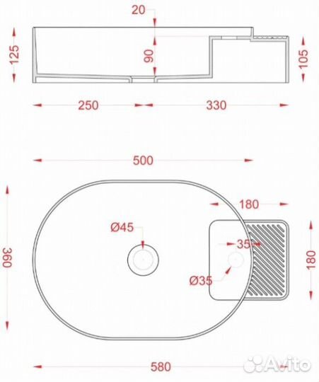 Раковина ArtCeram Cartesio CAL001 цвет голубой