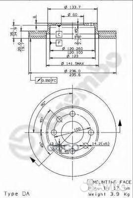 Диск тормозной Standard перед BN-1120;FX-10