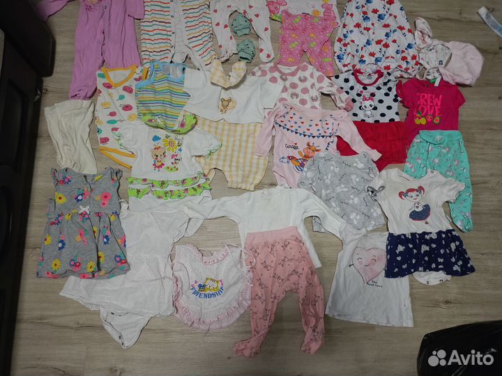 Пакет вещей на девочку от нуля до полугода (62-74)
