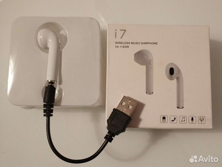 Беспроводной bluetooth наушник i7 - v4.1+EDR