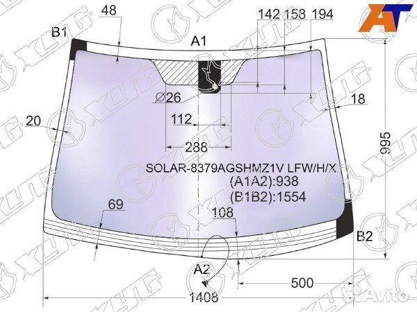 Стекло лобовое toyota avensis
