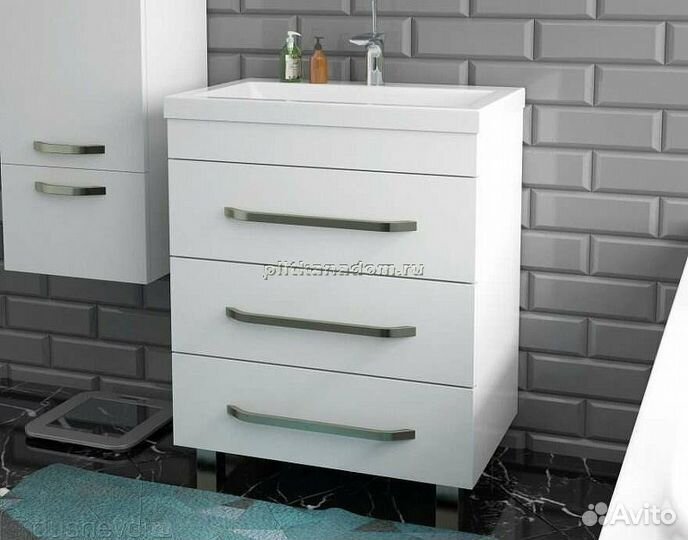 Эстет Рава Тумба с 3-мя ящиками, с ручками 89,6х47,6х86,0