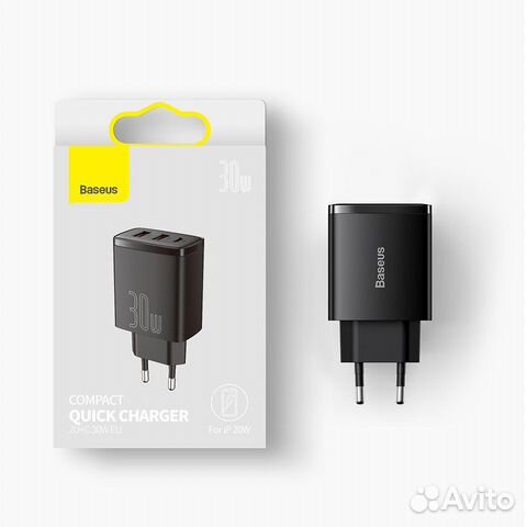 Зарядное устройство Baseus Super Si Quick 2U+C 30W