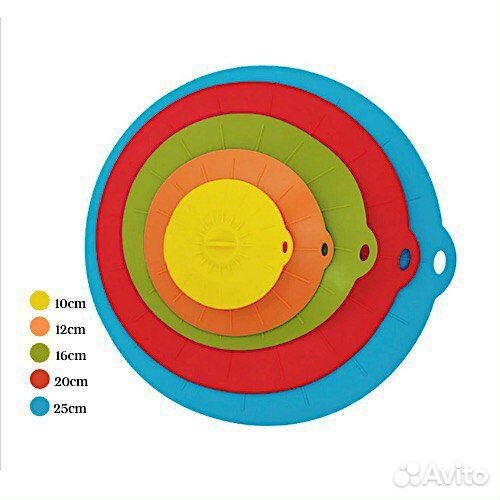 Силиконовые крышки для посуды (набор 5 штук)
