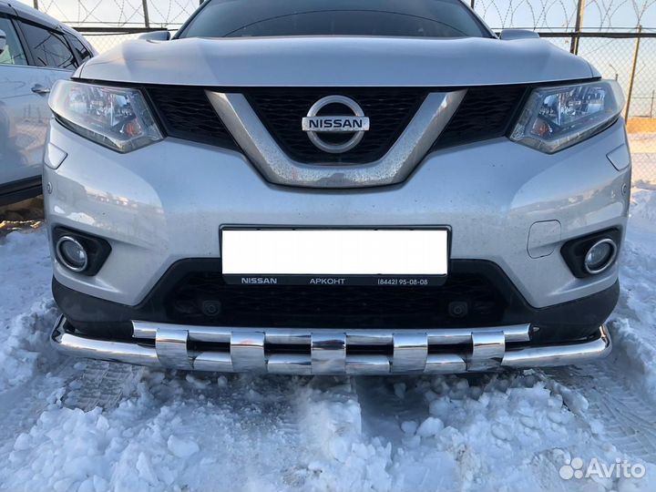 Защита переднего бампера Nissan X-Trail перемычки