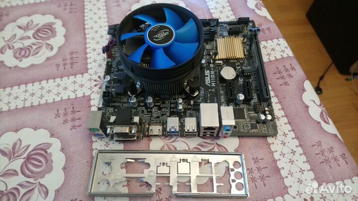 Материнская плата + процессор +кулер+память