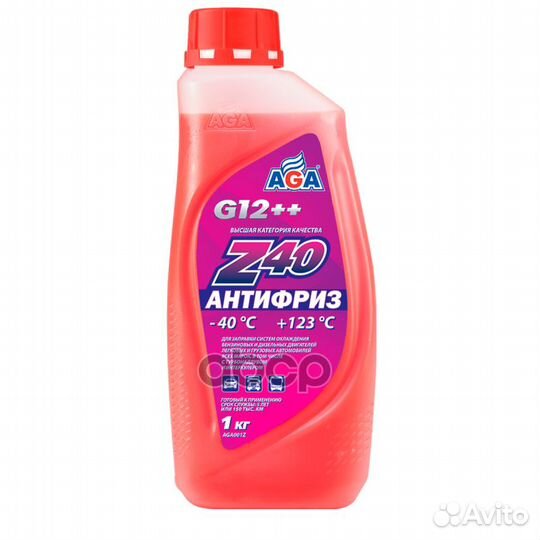 Антифриз AGA G12 красный готовый 1л.(40) AGA001Z