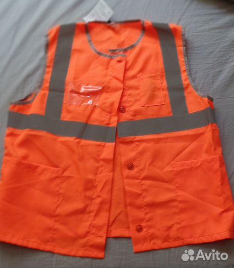 Жилет сигнальный светоотражающий новый с карманами