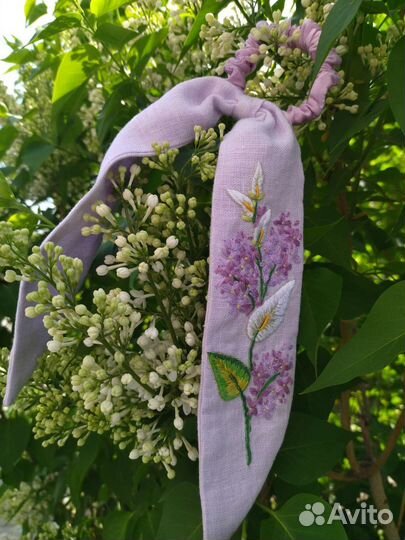 Резинка-скранч с лентой, резинка для волос