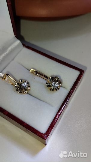 Серьги с бриллиантами тюльпаны СССР