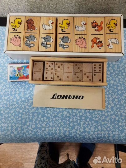 Домино из дерева 2 вида, лото