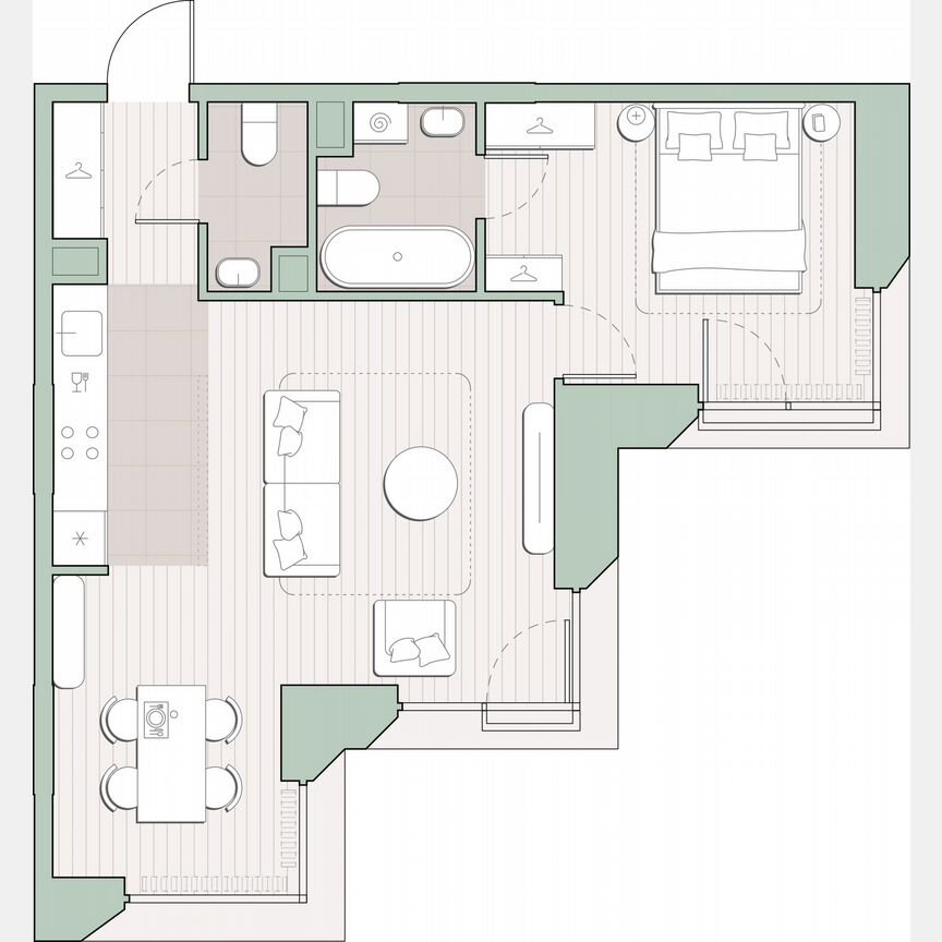 1-к. квартира, 50,6 м², 10/13 эт.
