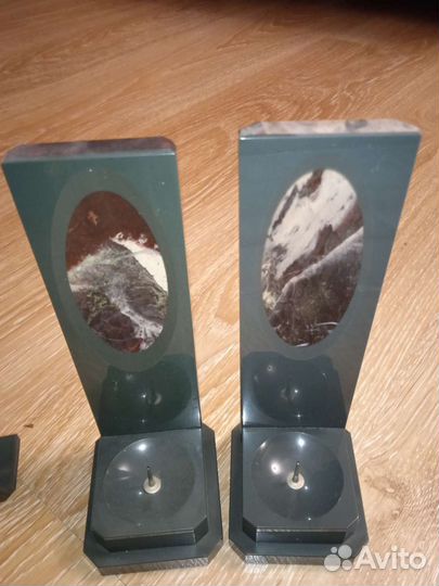 Яшма подставка для ручек и подсвечник (пара) СССР