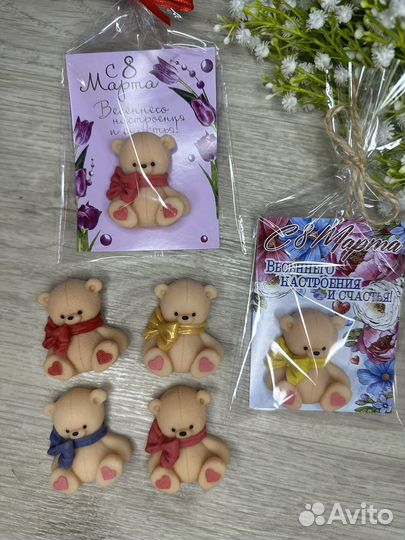 Мыло ручной работы Мишка 8 марта