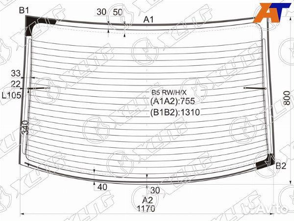Стекло заднее volkswagen passat