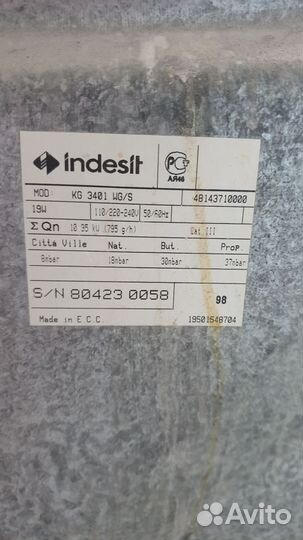 Газовая плита Indesit, модель KG 3401 WG/S