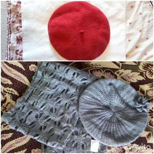 Беретка женская с шарфиком новая